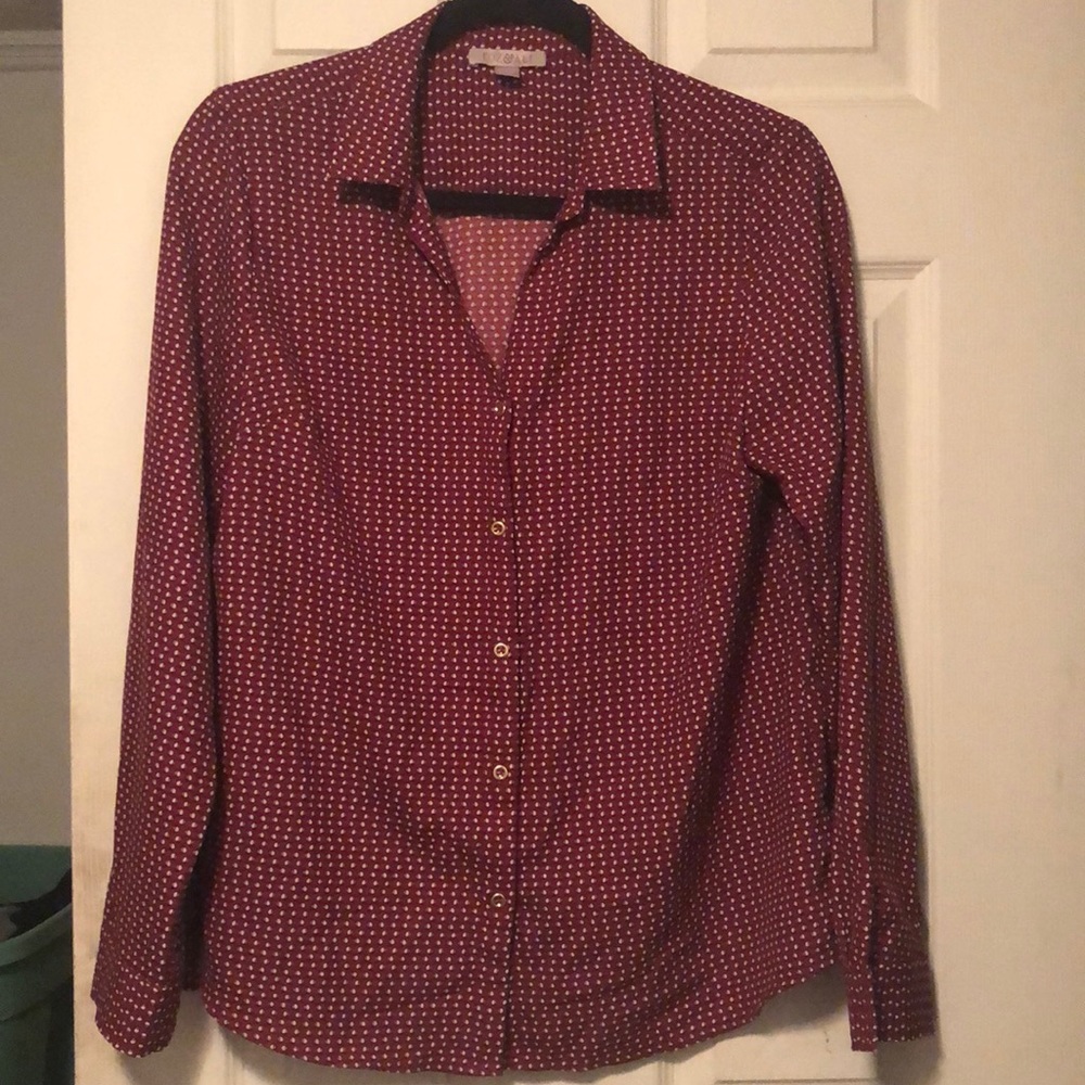 Printed Long-sleeve button down shirt